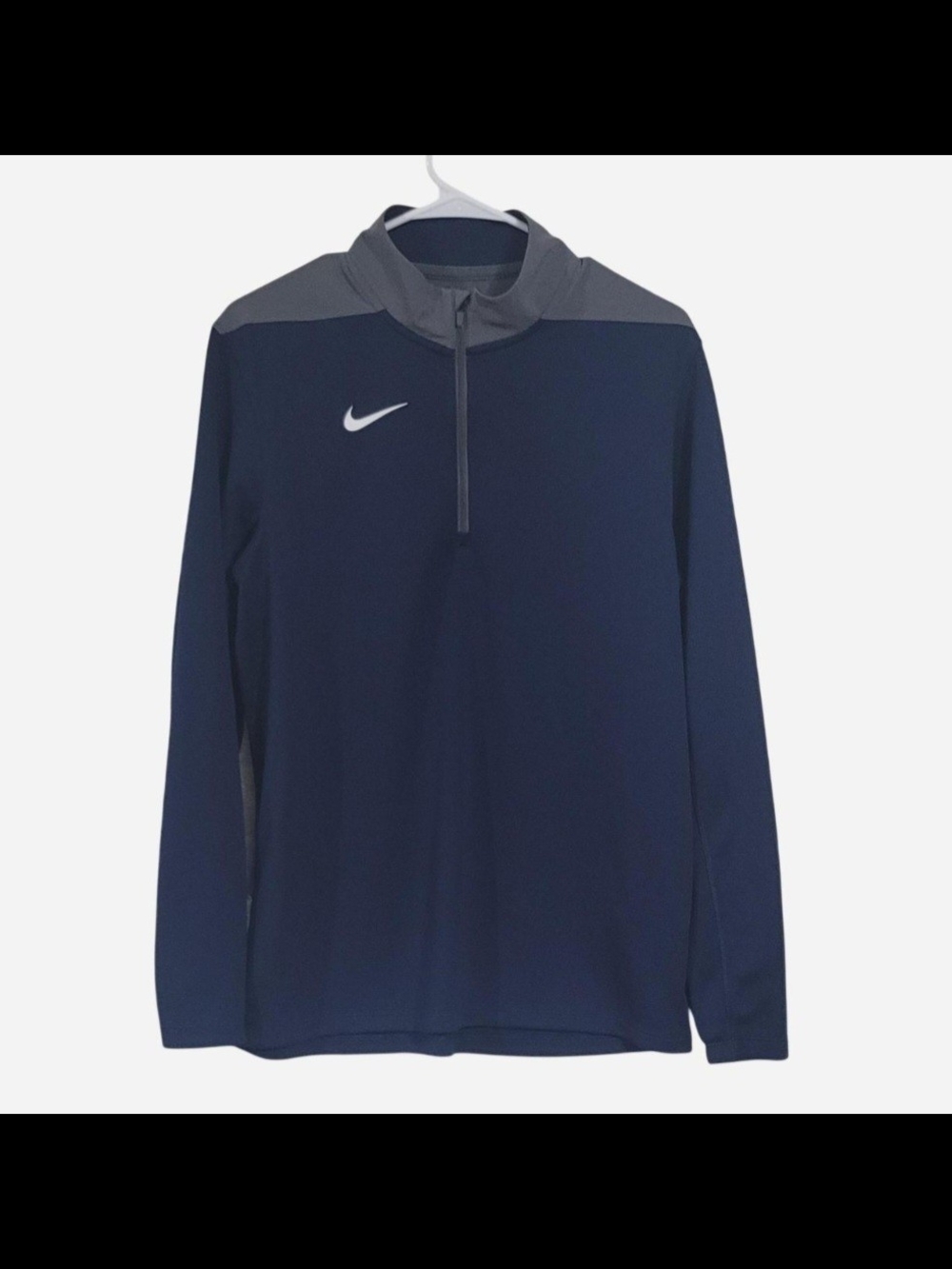 Nike Dri-Fit Navy and Gray Performance Quarter-Zip Pullover